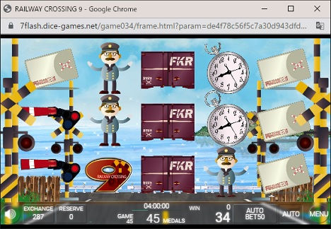 オンラインスロット RAILWAY CROSSING 9 通常画面